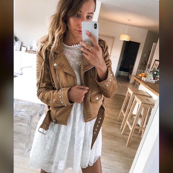 zara studded jacket